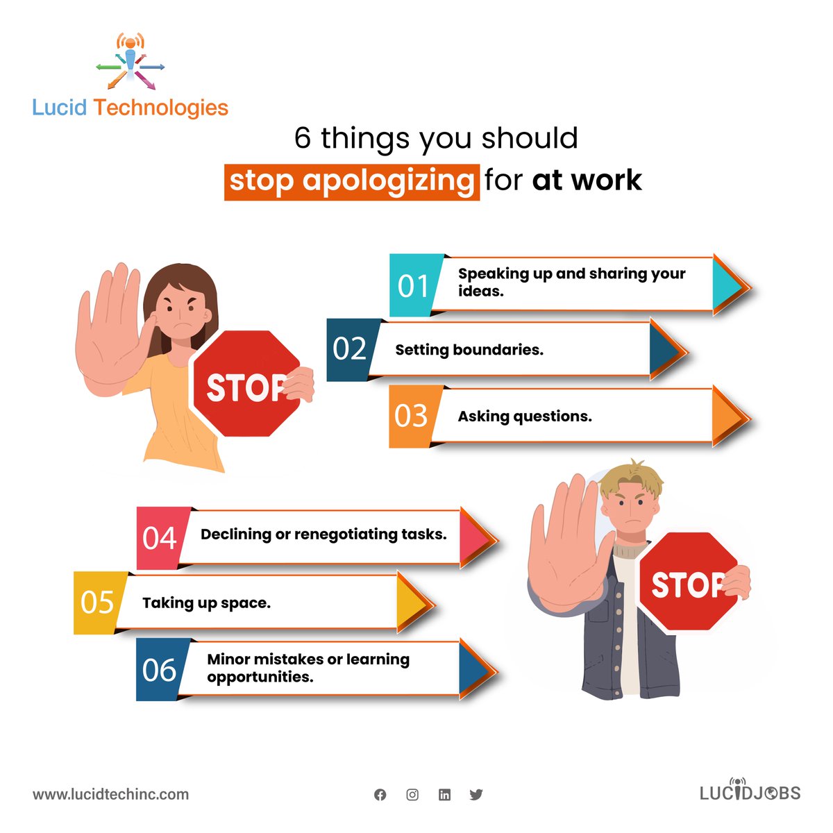 In the workplace, it's important to have confidence and avoid apologizing unnecessarily. 😊

Remember, confidence and assertiveness are essential in the workplace. 👍

#workplaceculture #ownyourworth #selfdevelopment #confidentcommunication #success #workplacesuccess