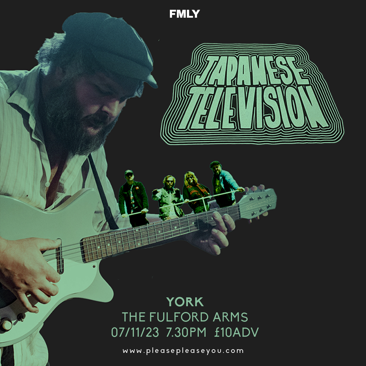 Incoming! Ace London space-surf band @JapaneseTVband are coming to York! Fresh from touring with GOAT & The Wytches, expect a well honed, full-throttle blend of psych, surf, sci-fi and garage rock in @fulfordarmsyork 07/11. >> pleasepleaseyou.com