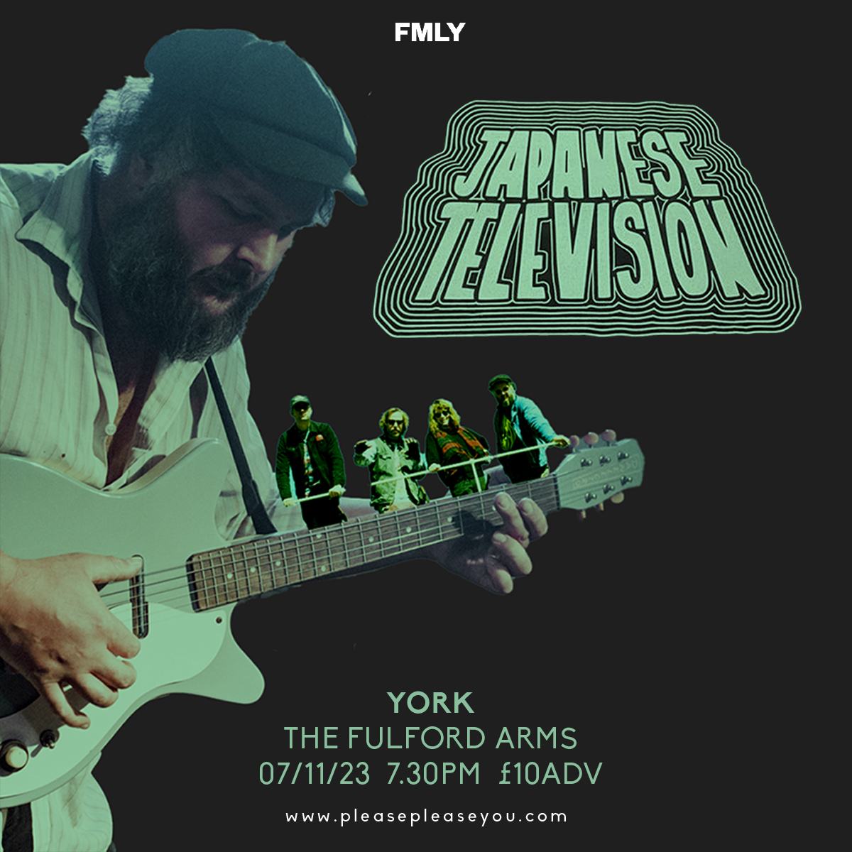 Incoming!
Ace London space-surf band <a href="/JapaneseTVband/">Japanese Television</a> are coming to York!
Fresh from touring with GOAT &amp; The Wytches, expect a well honed, full-throttle blend of psych, surf, sci-fi and garage rock in <a href="/fulfordarmsyork/">Fulford Arms</a> 07/11.
&gt;&gt; pleasepleaseyou.com