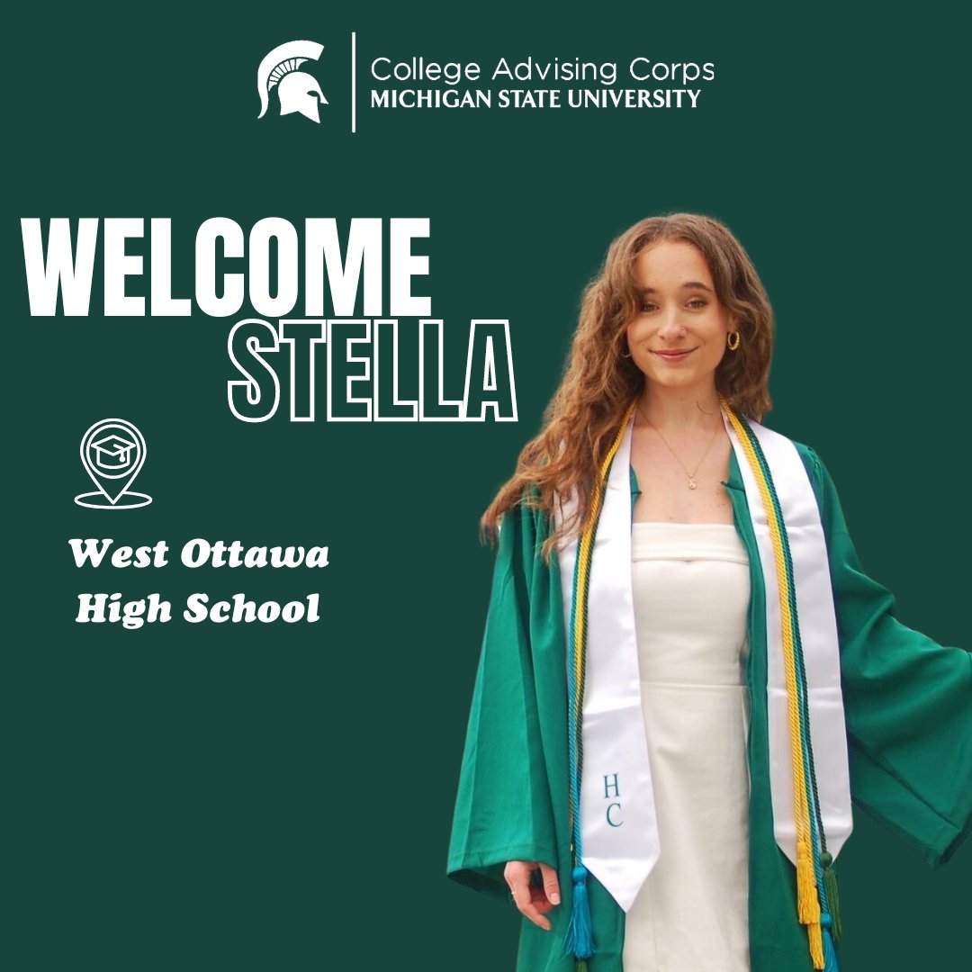 msu_cac's tweet photo. Please join us in welcoming Stella Weinberg (Sociology &amp; Psychology '23), who will be serving at West Ottawa High School this year! Stella is #InspiredToServe to make post-secondary education access equitable for all students.

Learn more at https://t.co/eU0WXD6m59💚🤍 https://t.co/uWnJIrBOCu