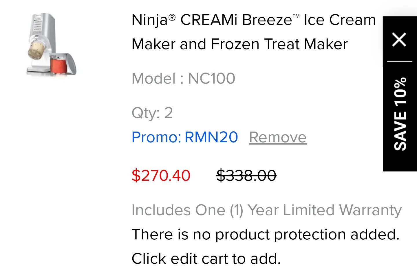 Ninja Creami Breeze Ice Cream Maker and Frozen Treat Maker | NC100