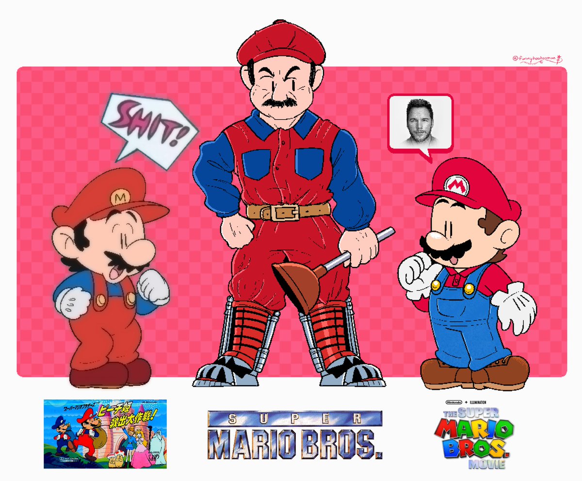 funnyhoohooman's tweet photo. Three Movies. Three Marios. https://t.co/fpASPLB02p