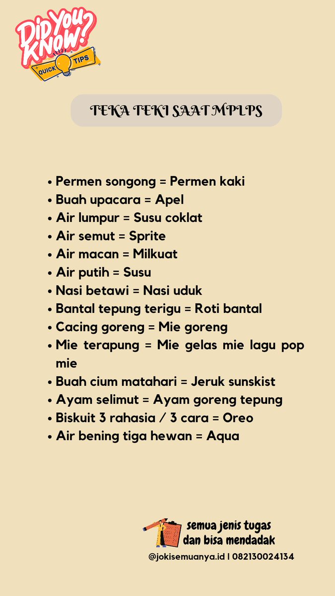 jokisemuanya's tweet image. Adakah adik adik yang ingin Mpls? kiw baca teka teki ini yaa!! #mpls2023 #mahasiswabaru #maba2023 #tekatekimpls #kuliah #anaksekolah