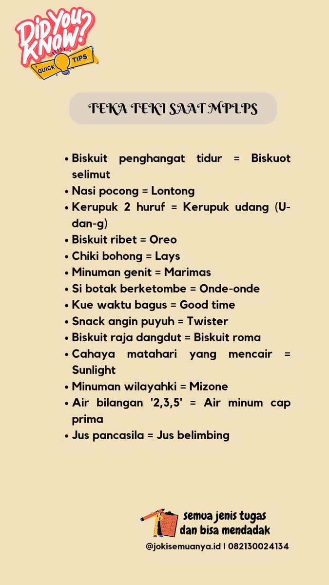 jokisemuanya's tweet image. Adakah adik adik yang ingin Mpls? kiw baca teka teki ini yaa!! #mpls2023 #mahasiswabaru #maba2023 #tekatekimpls #kuliah #anaksekolah