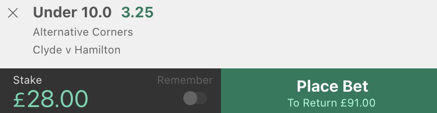 Stan4Chain's tweet image. Clyde v Hamilton 🏆

🔹Stake £40 on 10+ total corners on Sky Bet 🔵

🔹Stake £28 on under 10 total corners on Bet365 🟢

🔹Guarantees £23 or £22 profit 🔥

#Scottishcup