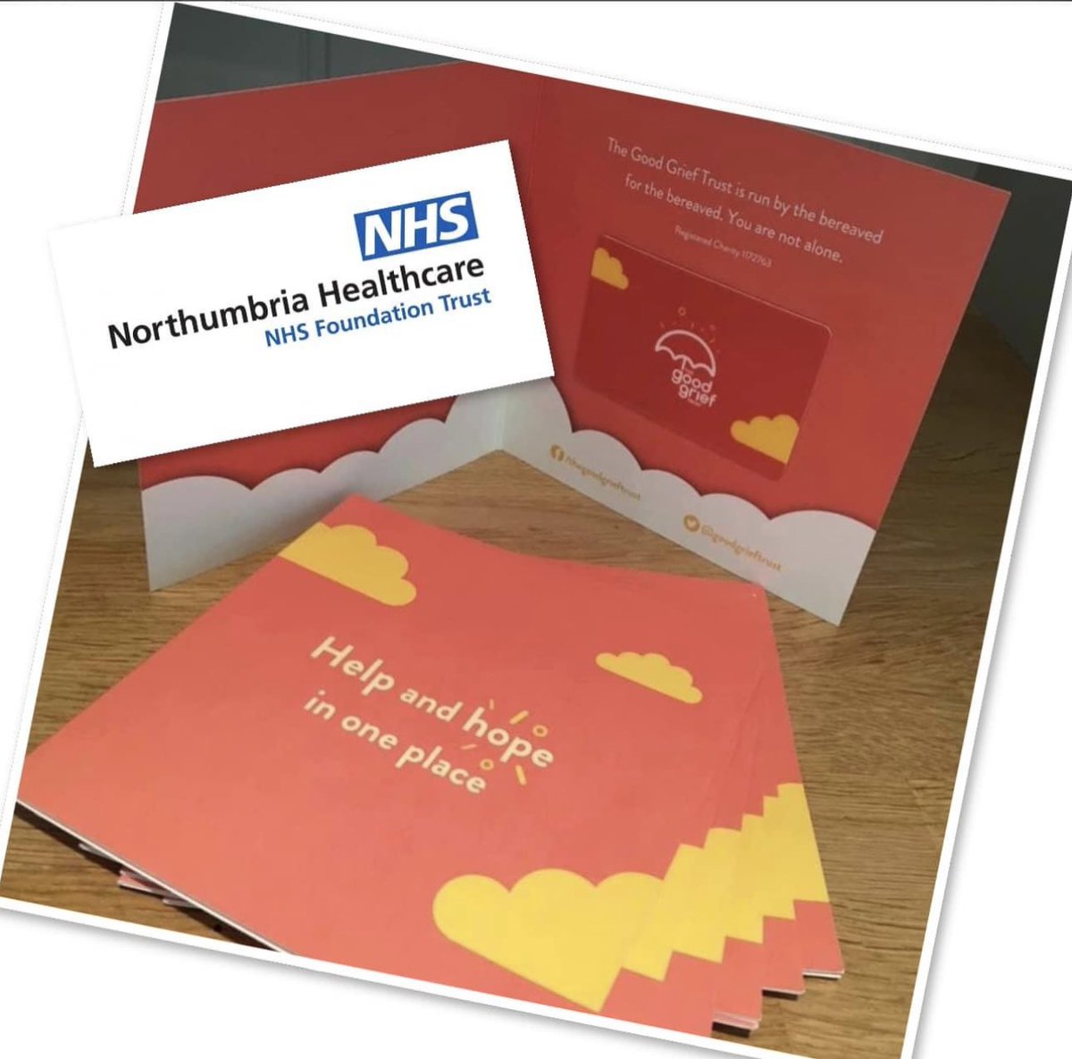 goodgrieftrust's tweet photo. Thank you @NorthumbriaNHS for ordering our Good Grief cards.
Every NHS Trust in England has been supplied with this combined condolence & signposting card FOC.
We are proud to work with you to support your work & offer #HelpandHopeinOnePlace to your bereaved families #Youarenotalone
To order: https://t.co/pLXrRaeIje