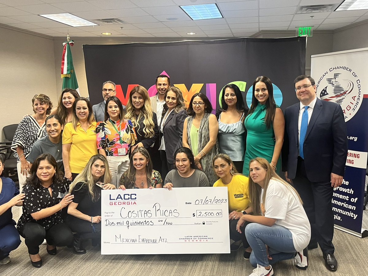 LACCGeorgia's tweet photo. A group of 10 graduates from the third edition of the Business Accelerator "Mexicana Emprende" were invited to participate in this competition and present their business ideas in front of a group of local investors who together decided the winners of this competition. https://t.co/xOJrYNaAZu