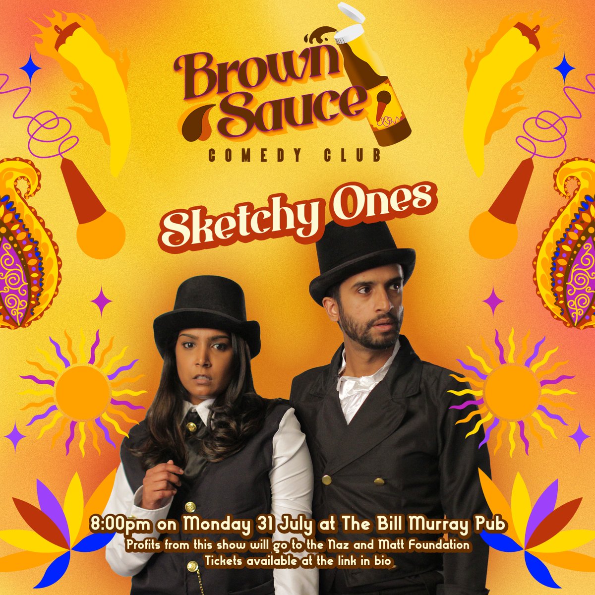 📢 Our next act is our very first sketch group <a href="/sketchy_ones/">Sketchy Ones</a>

This month we're <a href="/angelcomedy/">Angel Comedy</a>

Tickets: linktr.ee/brownsaucecome…

Sketchy Ones are an online sketch comedy group who explore the modern British South Asian experience through satire, farce, parody and dark clown.