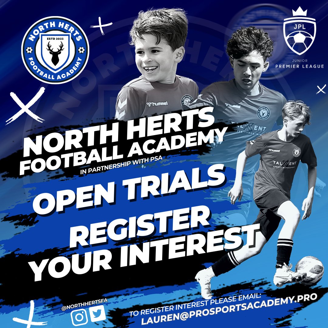 NorthHertsFA's tweet photo. We are super excited to announce and present to you guys our newly founded Grassroots Football Academy.

We are running open trials in partnership with our sister company @psa_pro . If you are interested in attending a trial please email lauren@prosportsacademy.pro. https://t.co/5KYcUEUbT2
