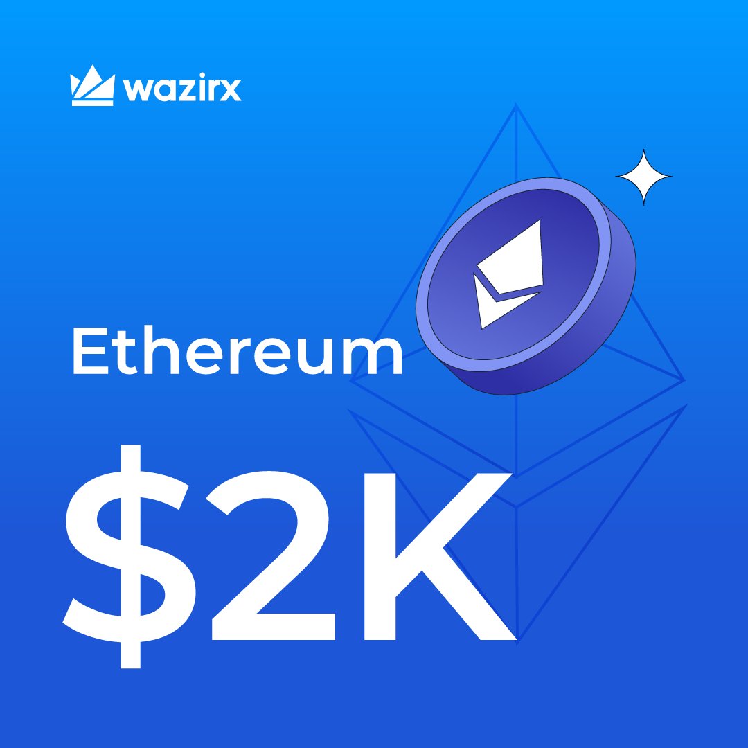 WazirXIndia's tweet photo. #Ethereum ♦️ is back above $2K 🚀 https://t.co/V0mZTzOoyO