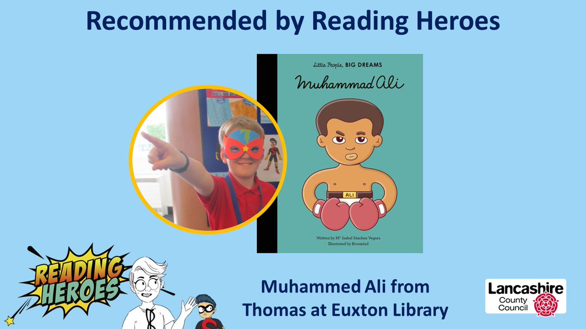LancsLibraries's tweet image. We&apos;re very excited to be able to bring you book recommendations directly from our Reading Heroes!
Thomas from #EuxtonLibrary loved reading about Muhammed Ali!
Check it out yourself on #BorrowBox
lancashire.borrowbox.com/product/LSA_39…
#LancsReadingHeroes #LancsSummerFun @BorrowBox