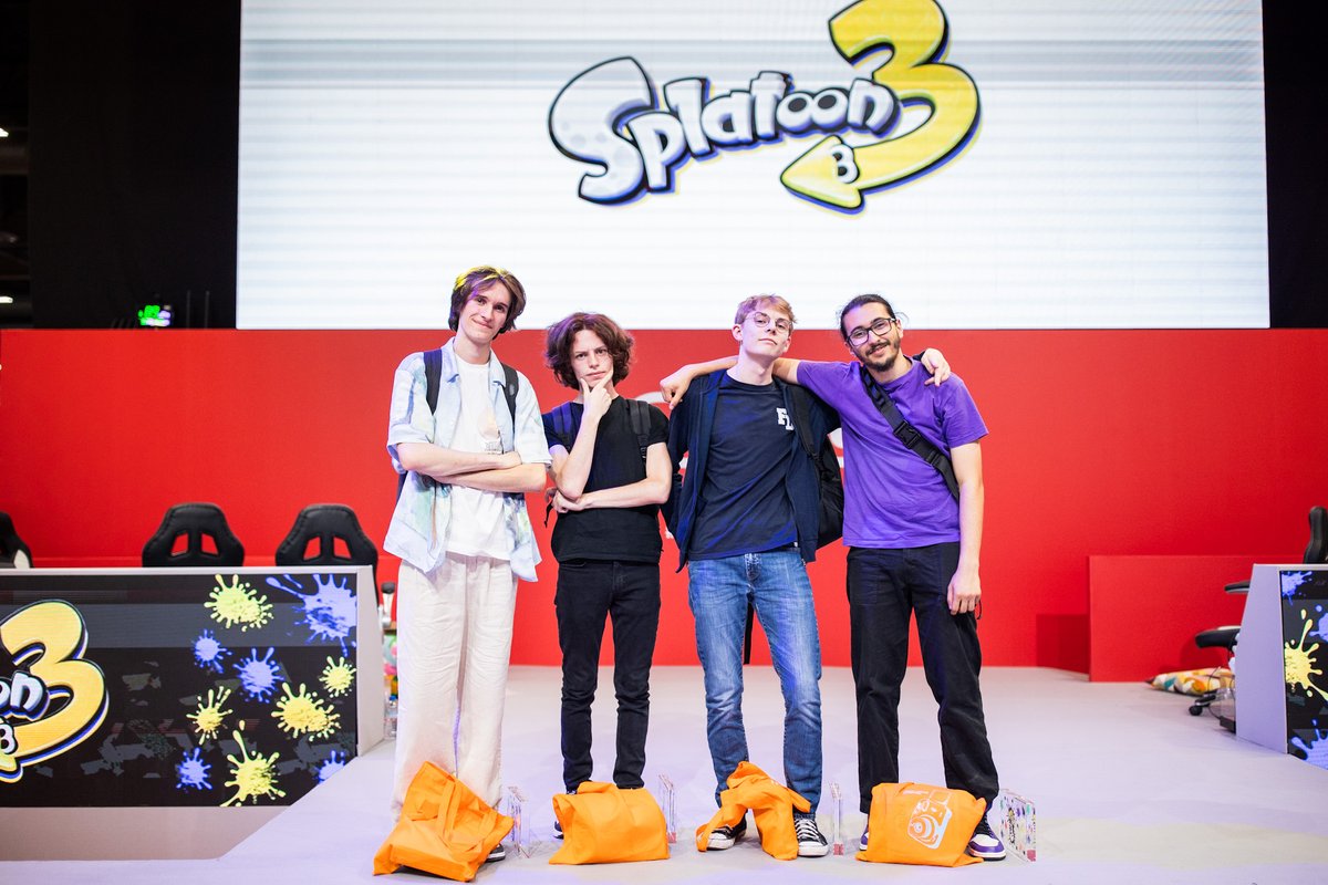 NintendoFrance's tweet photo. Bravo à @SquiddingGood qui a su imposer ses couleurs lors du tournoi #Splatoon3 du jour 💪 #NintendoJapanExpo https://t.co/g6EVEdtnDQ