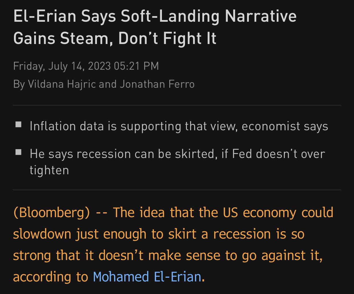 Le Shrub🌳🔥🇺🇦 on Twitter: "El-Contra-Erian has spoken: Soft Landing is  now impossible 😮‍💨🙏 https://t.co/J2ZmDb45yT" / Twitter