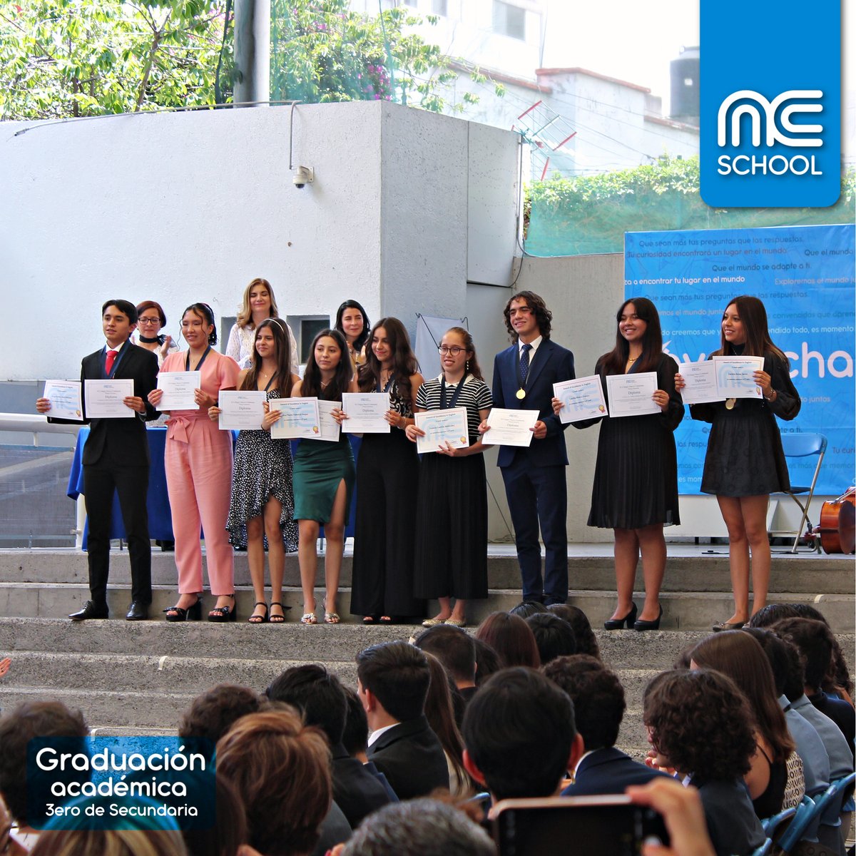 ncschoolcdmx's tweet photo. NC School CDMX:
¡A los graduados de 3er año de secundaria: Felicidades en este día tan especial! 🎓🎉
Disfruten cada paso de su viaje hacia el éxito.
¡El mundo es suyo para conquistar!
#NCschool #Clase2023 #EverChangingInspiration https://t.co/t1Jwx835tI