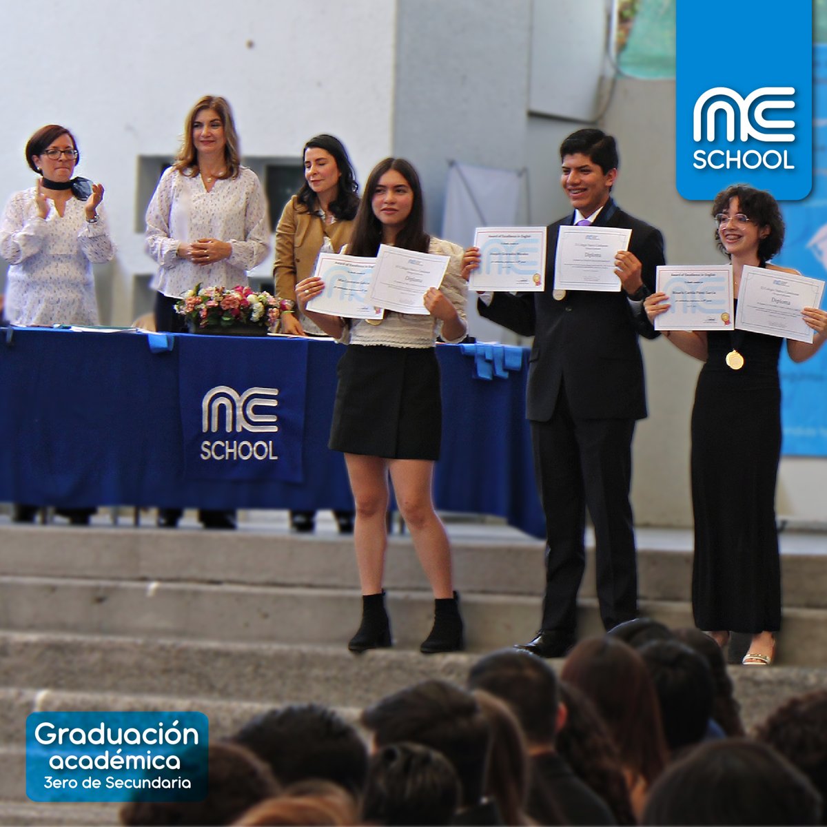 ncschoolcdmx's tweet photo. NC School CDMX:
¡A los graduados de 3er año de secundaria: Felicidades en este día tan especial! 🎓🎉
Disfruten cada paso de su viaje hacia el éxito.
¡El mundo es suyo para conquistar!
#NCschool #Clase2023 #EverChangingInspiration https://t.co/t1Jwx835tI