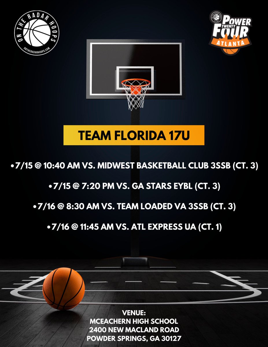 Team Florida 17U will be at @OntheRadarHoops in Atlanta this weekend. @TaiYoungHoops