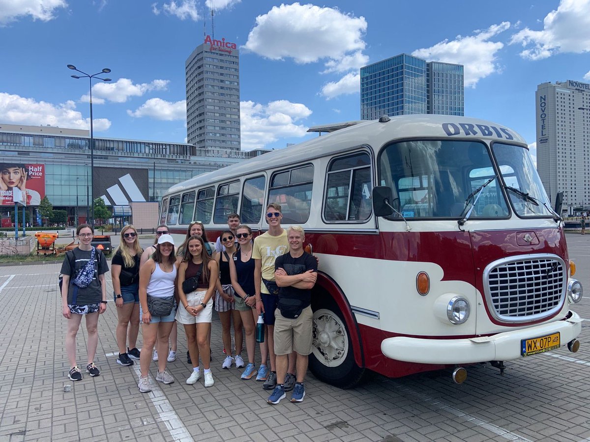 LVC's tweet image. Eleven of our physical therapy students are studying abroad in Poland with Dr. Milosz as part of a three-week program exploring healthcare and rehabilitation techniques #GoLVC #lvcabroad #lvcsummer