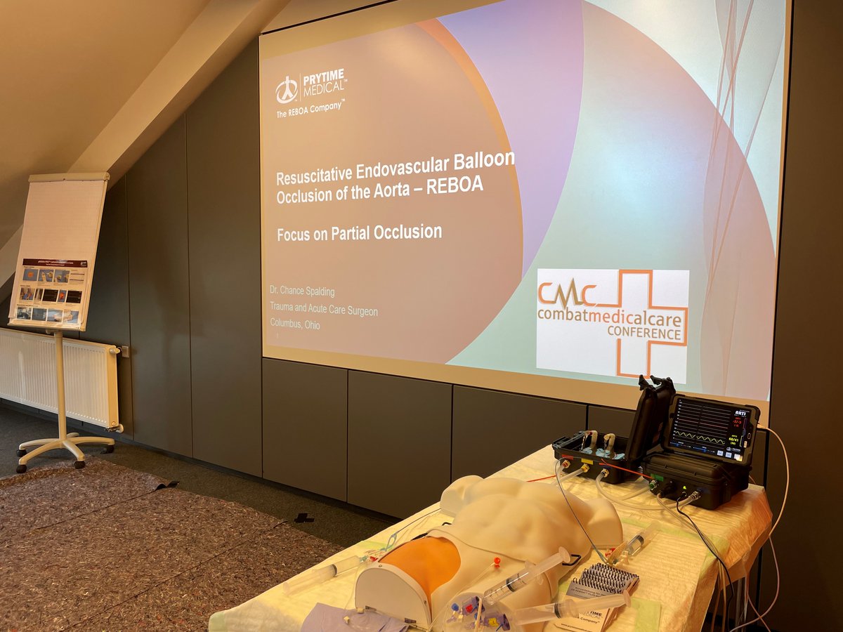 prytimemedical's tweet photo. The demand for True Partial #REBOA was strong with overflowing sessions at Combat Medical Care Conference in Germany. We’re grateful for the opportunity to have supported CMC's Military Medical Education sessions with 250+ attendees from 37 different countries #CombatCare https://t.co/izVVht84qJ