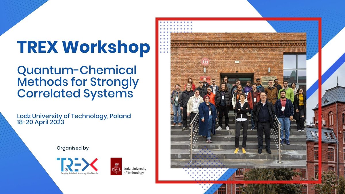 trex_eu's tweet photo. 🎉#TREXworkshop on Quantum-Chemical Methods for Strongly Correlated Systems was a resounding success! Participants gained cutting-edge #insights & practical #skills in #quantumchemistry, #materialsscience & #quantum technologies.
Learn more➡️ https://t.co/dzslU6anUh https://t.co/a62DXcmwgA