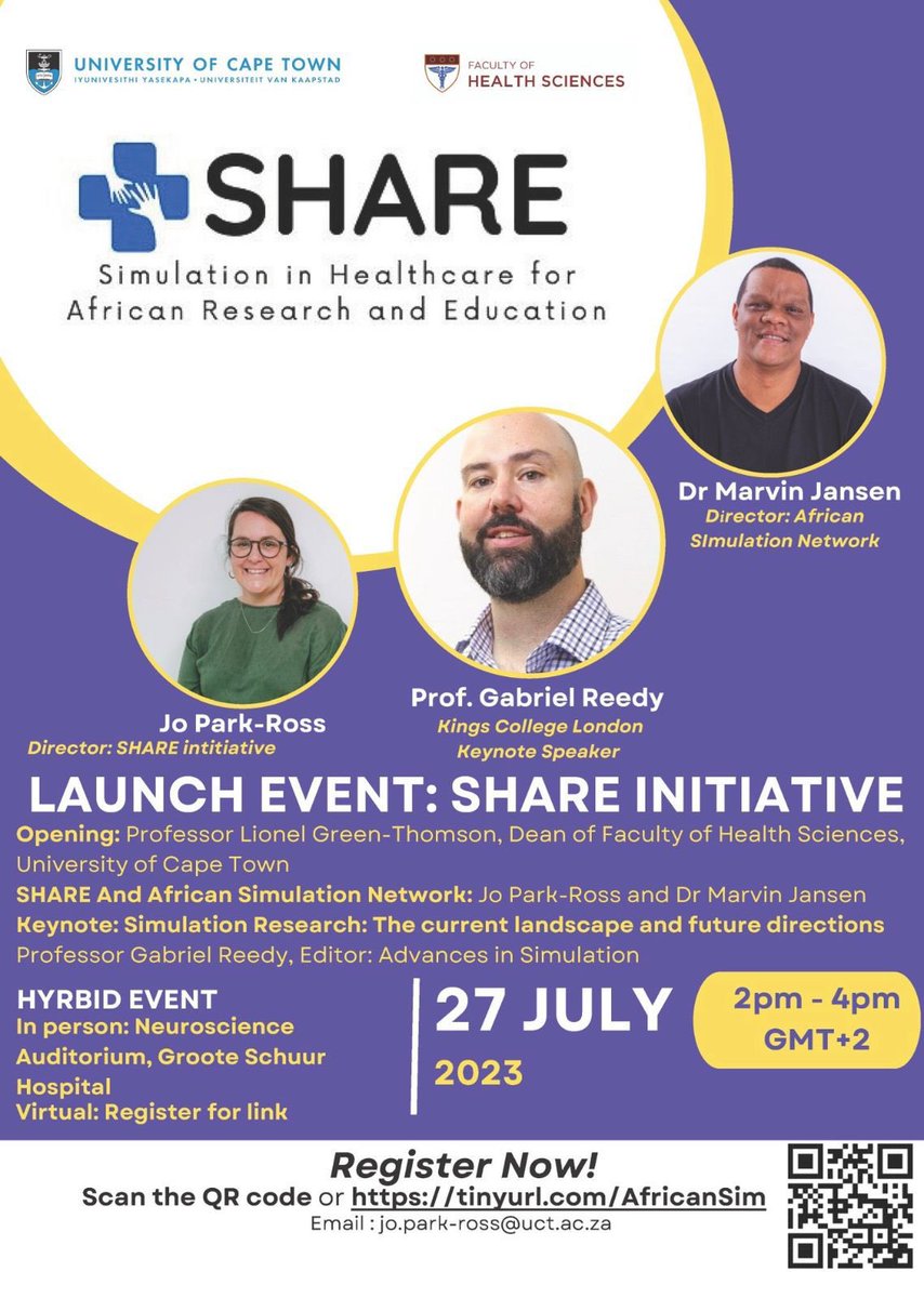 Want to be part of the journey to transform healthcare across Africa through Simulation education research, training, and networking? Join the launch event of this this wonderful initiative in person or virtual on 27th of July through registering here: tinyurl.com/AfricanSim