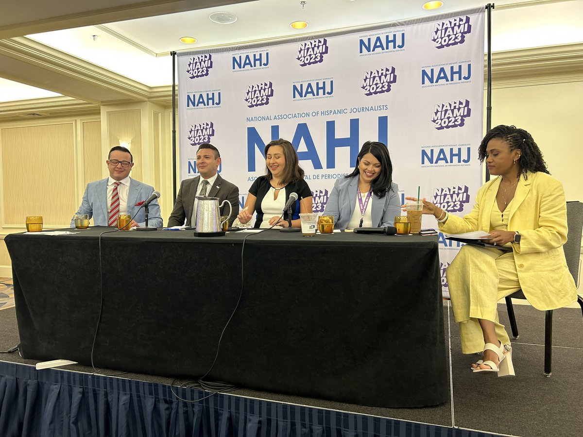SpecNewsCareers's tweet photo. “Mental health doesn’t look the same to everyone.” - @ViktoriaKrista speaking about the realities and differences of dealing with mental health in the newsroom. #NAHJ2023 https://t.co/gRT9vevizV
