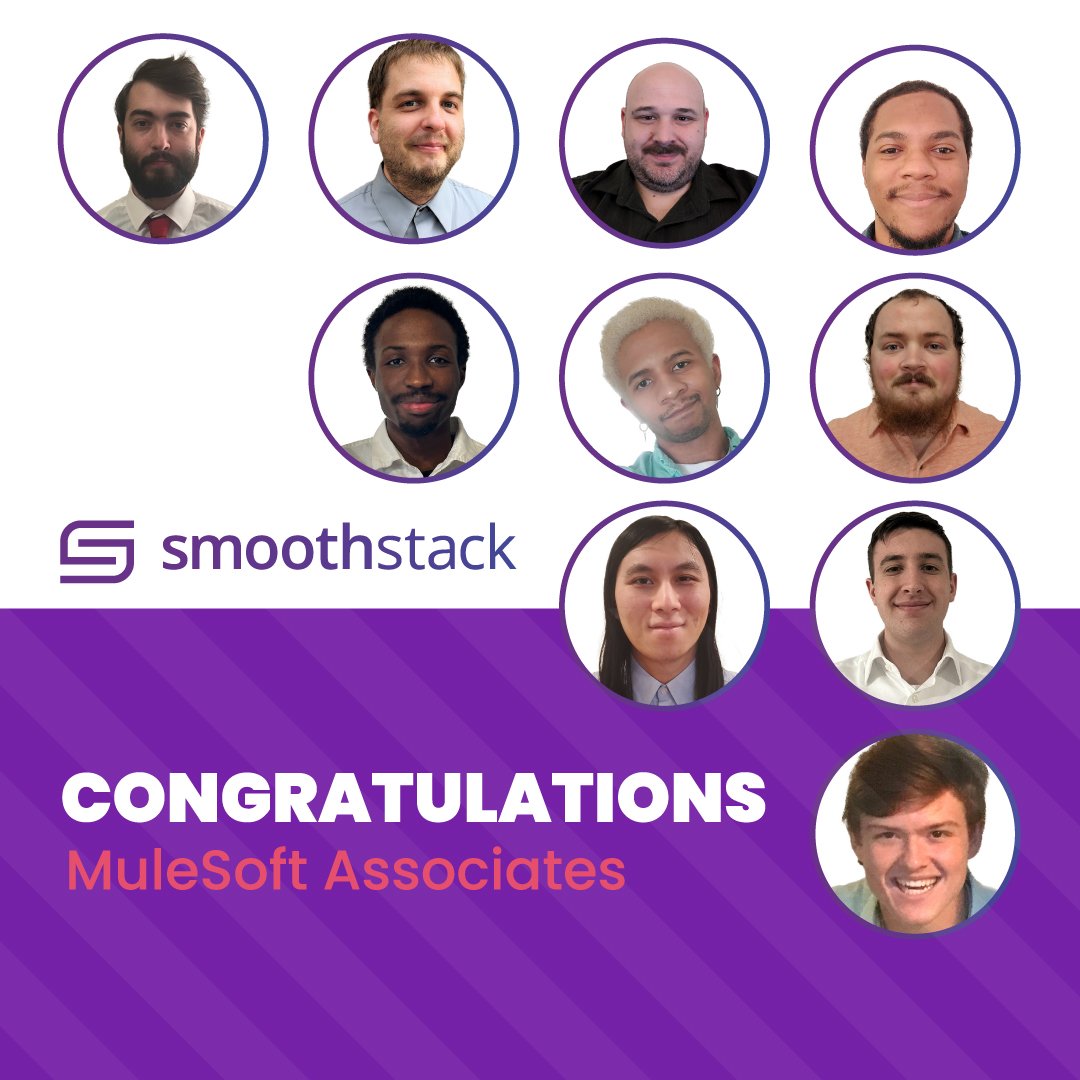 Smoothstack's tweet photo. Congratulations to the #MuleSoftAssociates on the successful completion of their internal training. Skilled resources that deliver, from a partner you can trust. Is your team in need of additional support? Learn more about our resources: bd@smoothstack.com #codeforexcellence https://t.co/aHAXKNu31i