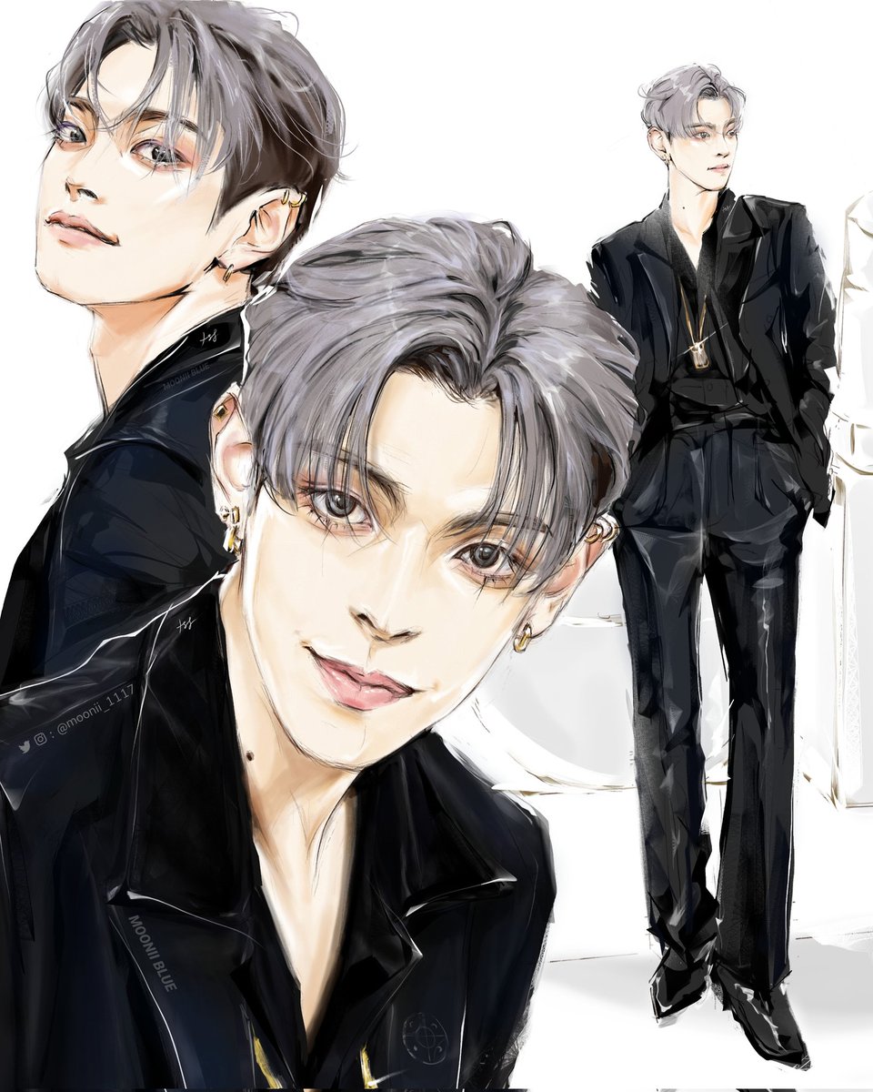 「샤넬 보이 #홍중 #HONGJOONG #에이티즈 #ATEEZ #ATEEZ」|𝙈𝙊𝙊𝙉𝙄𝙄 𝘽𝙇𝙐𝙀☁️무니 블루☁️のイラスト