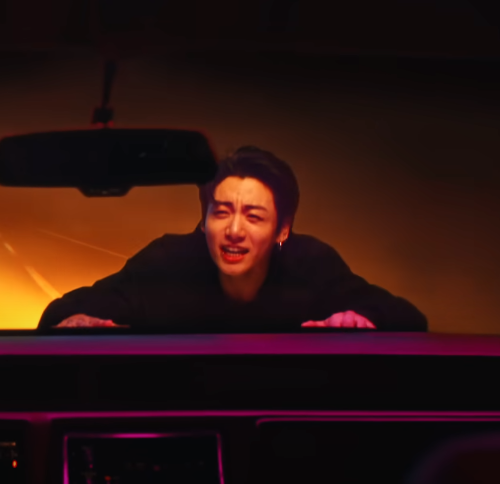BangtanHouse7's tweet photo. Why is Jungkook always confessing his love while clinging to a moving vehicle? 😂 https://t.co/ZN453O2SCM