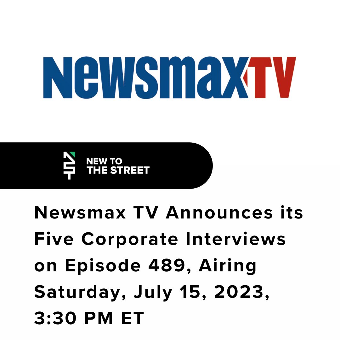 New To The Street On Twitter NEWSMAX Airs Episode 489 Saturday July new-to-the-street-on-twitter-newsmax-airs-episode-489-saturday-july