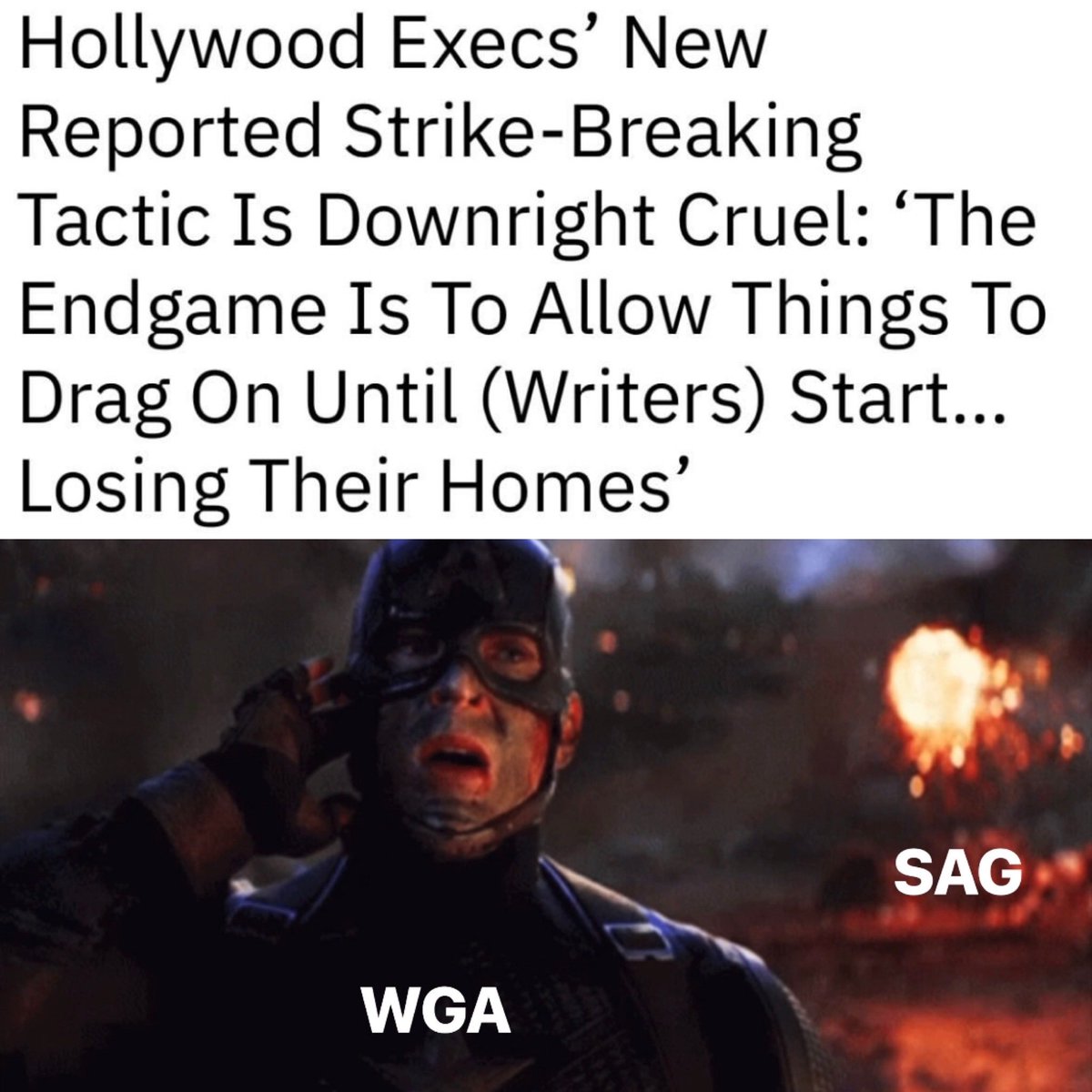 We’re in the Endgame now. #SAGAFTRAstrong #WGAStrong