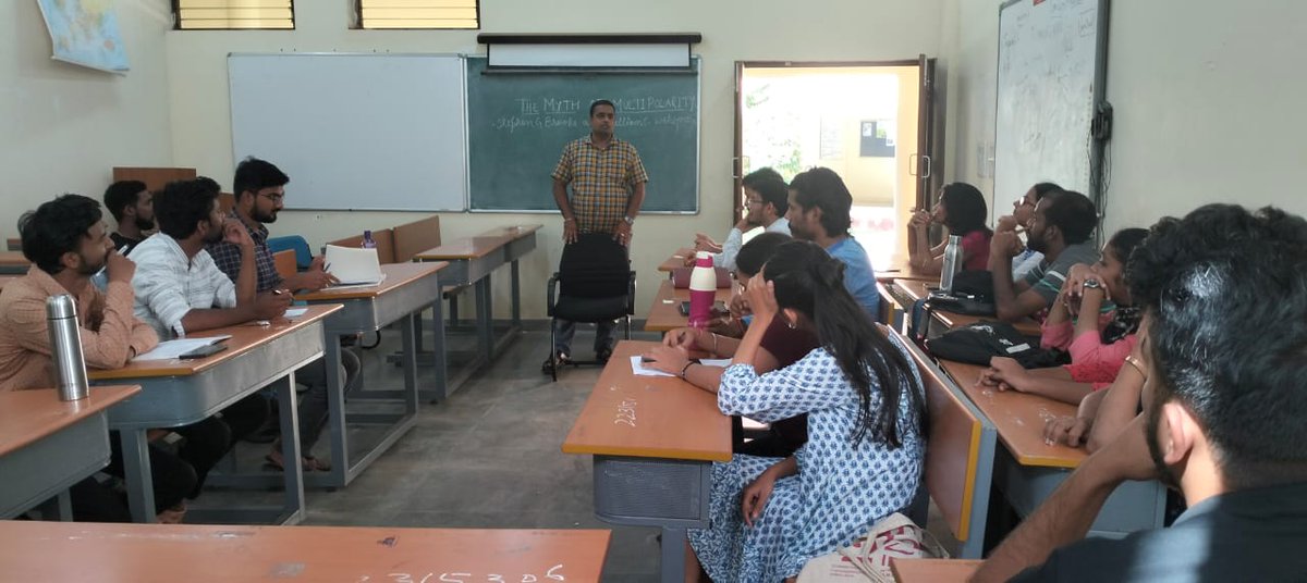 puirsociety's tweet photo. PU IR Society's inaugural meeting began with the article-'The Myth of Multipolarity' by 'Stephen G Brooks' and @WCWohlforth. We had a really engaging discussion. Thanks @DPISPU and @srijankishor for supporting this initiative. https://t.co/uPccrC8XrO