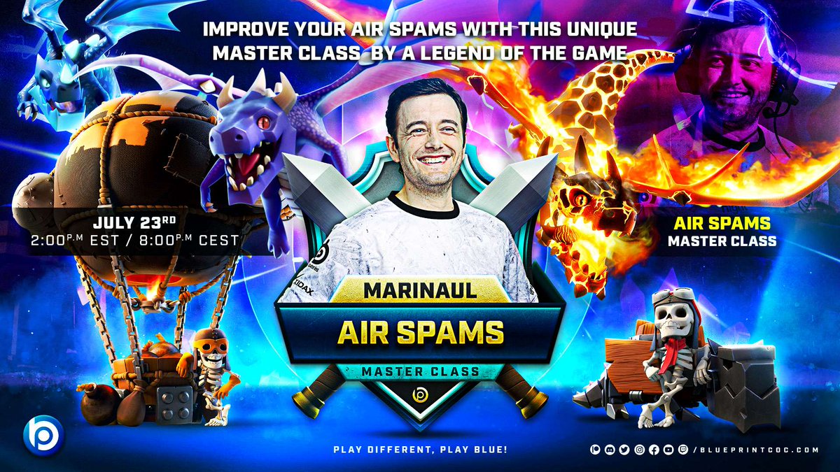 Hey everyone, waiting for a Master Class to help you get good at spamming?

<a href="/marinaul/">marinaul</a> AIR SPAMS Master Class is here!

You will find all the information you need in the following blog we have prepared for you 🔽

blueprintcoc.com/blogs/master-c…

#ClashOfClans | #ClashEsports | #ClashOn