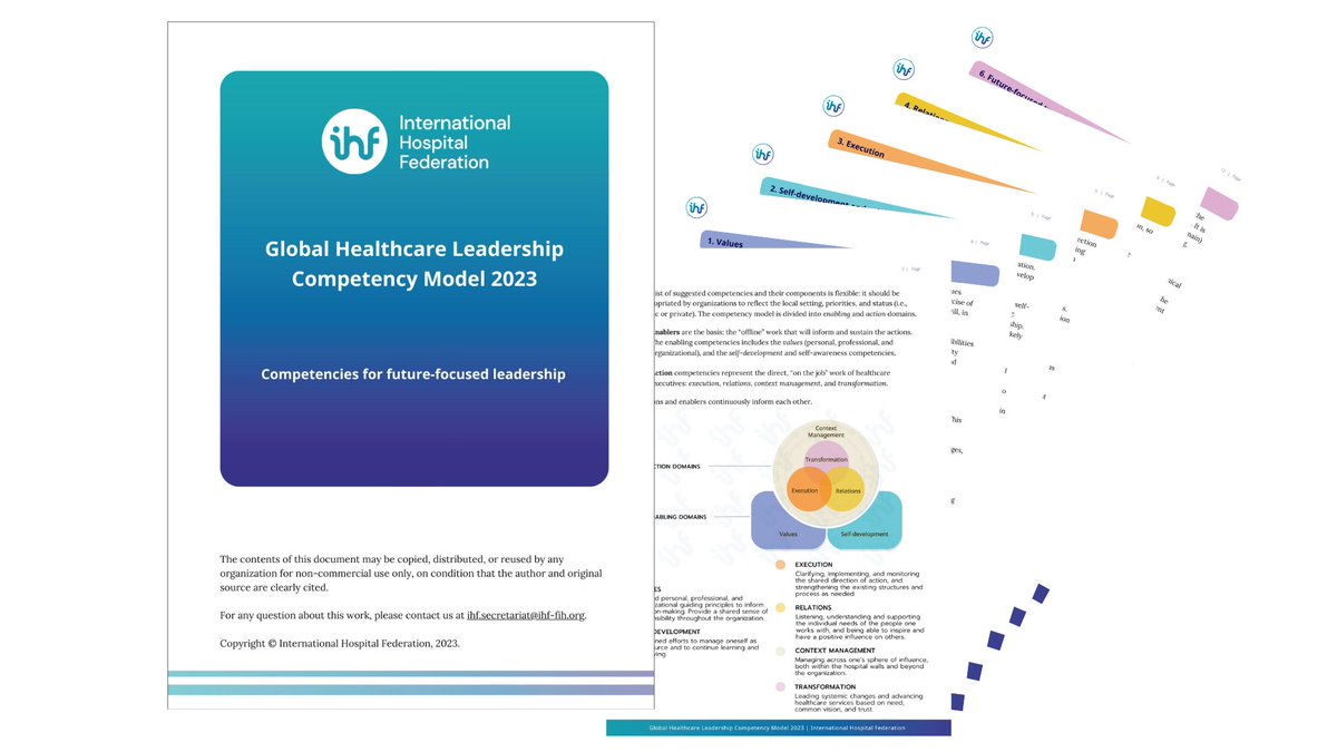 IHF_FIH's tweet image. To support executives to excel in the competencies required for future-focused hospital and #HealthcareLeadership, we published a fully revised, globally-relevant #CompetencyModel that embeds #sustainability as a core leadership competency.
Grab a copy 📥
ihf-fih.org/what-we-do/glo…