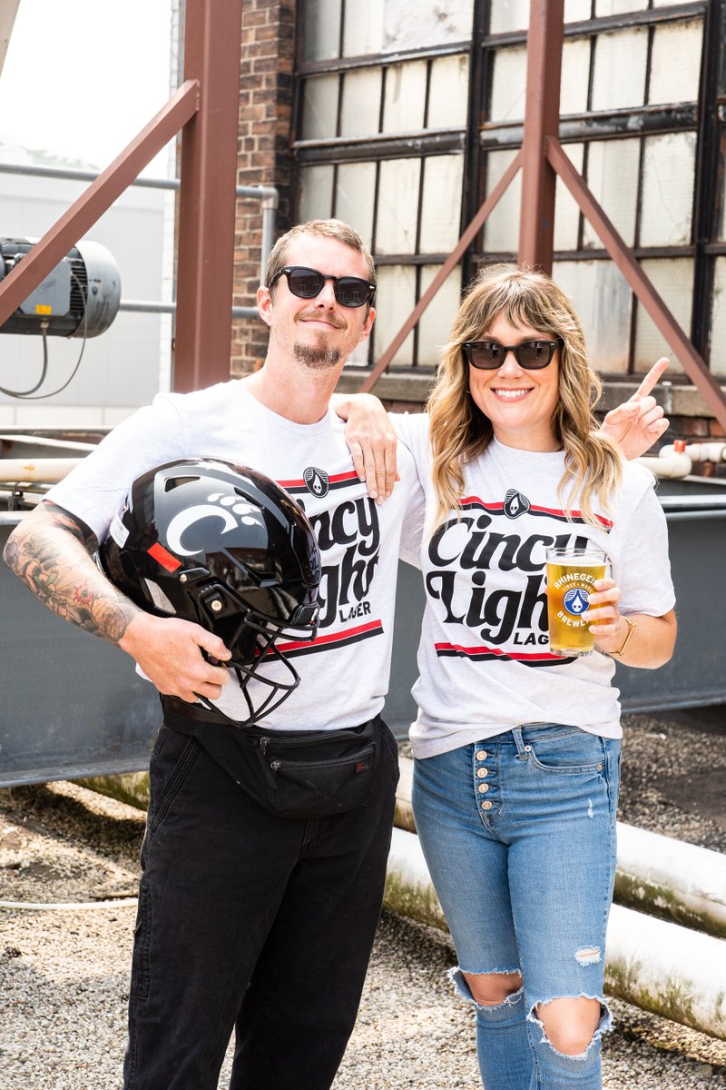 rhinegeist's tweet photo. If you missed the last round of @CincyLight  tees, we have good news: we just printed another round! They're available in the Taproom starting today! They're Taproom-only for the time being. (We plan on making them available online soon.) https://t.co/3N6moCCJgj