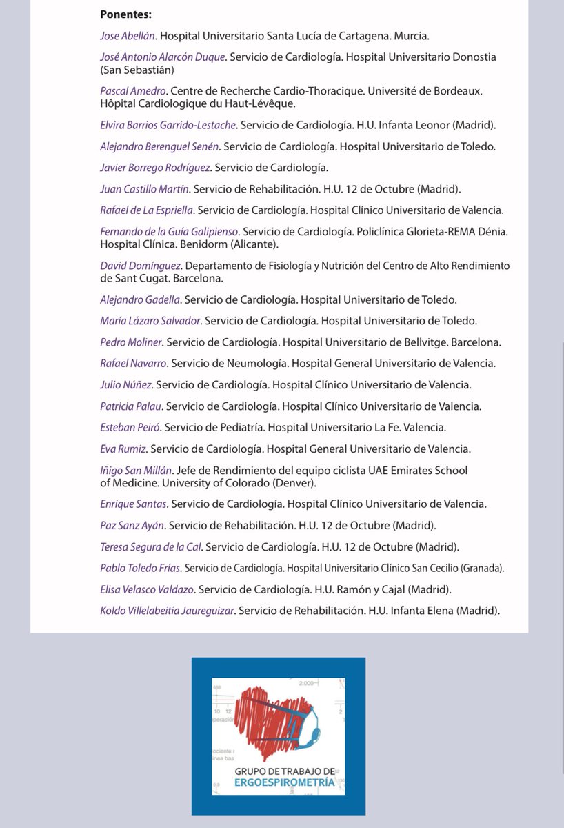 Grupo Trabajo Ergoespirometría SEC tweet media
