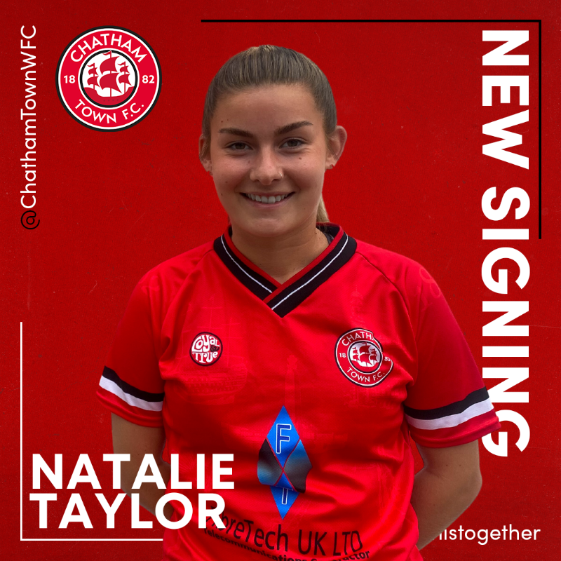ChathamTownWFC's tweet photo. NEW SIGNING ✍️

We are delighted to announce the signing of Natalie Taylor from Crawley Wasps.

Natalie will also be joining the team with Championship experience after previously playing with Loughborough.

Welcome to the team, Natalie!

🔴⚪⚫ | #UpTheChats | #InThisTogether