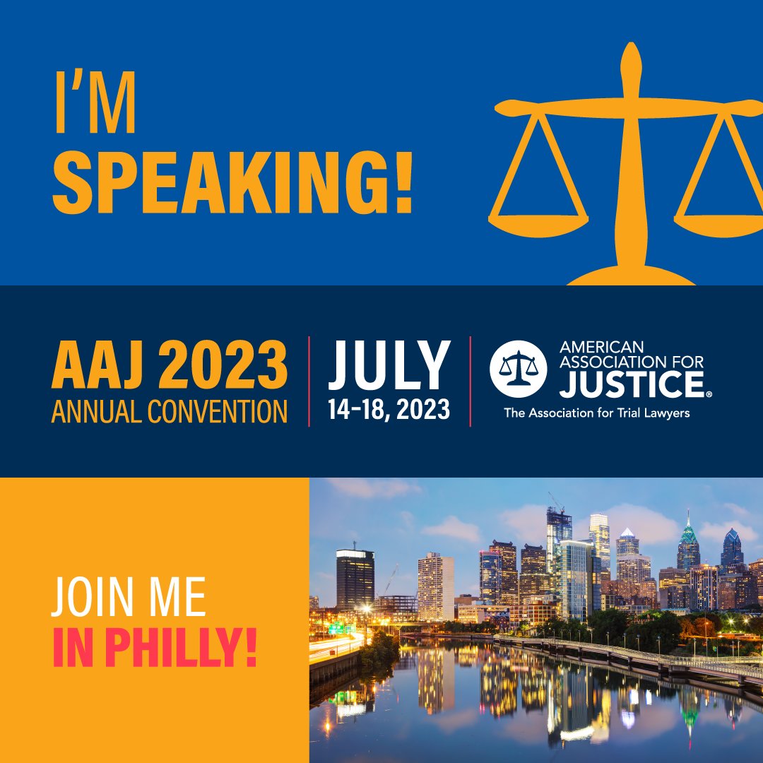 Our very own <a href="/MSALawyer/">John V. Cattie, Jr.</a> will be speaking at the #AAJ Annual Convention in #Philly! He will be joined by Mike Mccullough attending the convention as well! Make sure you grab some cheesesteaks with them! #CattieGonzalezPLLC