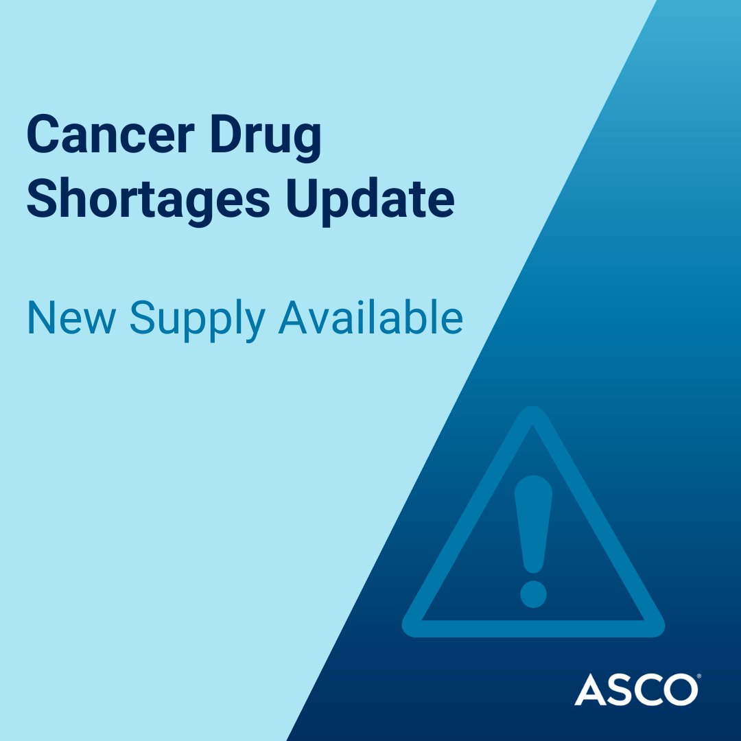 #DrugShortages Update for Cisplatin:

⚠️ Apotex/Qilu has 10 batches available. Call: 800-706-5575

⚠️ FDA-approved manufacturer, Gland Pharma Limited, will have a new supply starting the 3rd week of July, from their distributor, Sagent. Call: 866-625-1618
