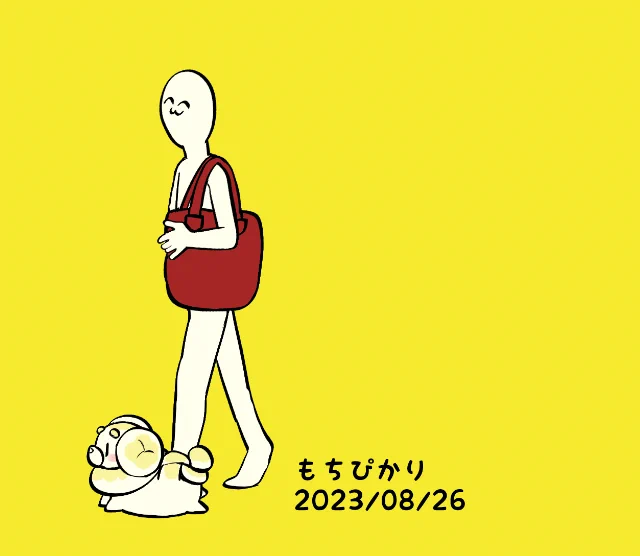 これは裏表紙のデザインに悩みすぎて落書きしたもちもち駆けるモッチと見守る人間