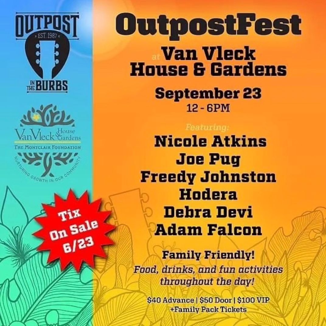 VanVleckGardens's tweet photo. The first-ever #OutpostFest is coming your way!   Family-friendly music event in the beautiful setting of the #vanvleckhouseandgardens brought to you by @TheOutpostBurbs 

9/23 (12-6pm)
https://t.co/In5ZENUui0

#outpostintheburbs #themontclairfoundation #montclairnj https://t.co/8NMsR85JVT