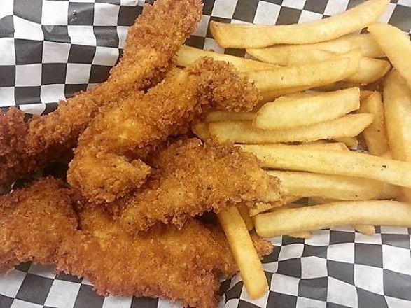 TysSmokeHouse's tweet photo. ... 🏄 🚴 🏇 🏊 🚣 🏂 on down! Our nearly famous Chicken Strips with Fries and a 16 oz drink for only $6.88. Our chicken strips are hand cut, breaded in our own blend of seasoning, then deep fried golden delicious and served up with the best Fries in ... https://t.co/WjDEK7qXQj