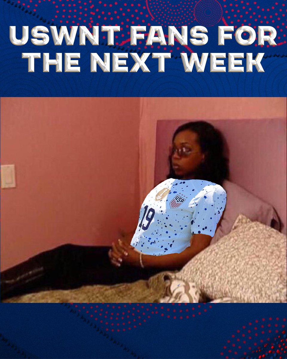 FOXSoccer's tweet photo. 🇺🇸 @USWNT fans for the next week waiting for their 2023 FIFA Women's World Cup opener in exactly seven days ⌛️ https://t.co/wKkpiekaXt