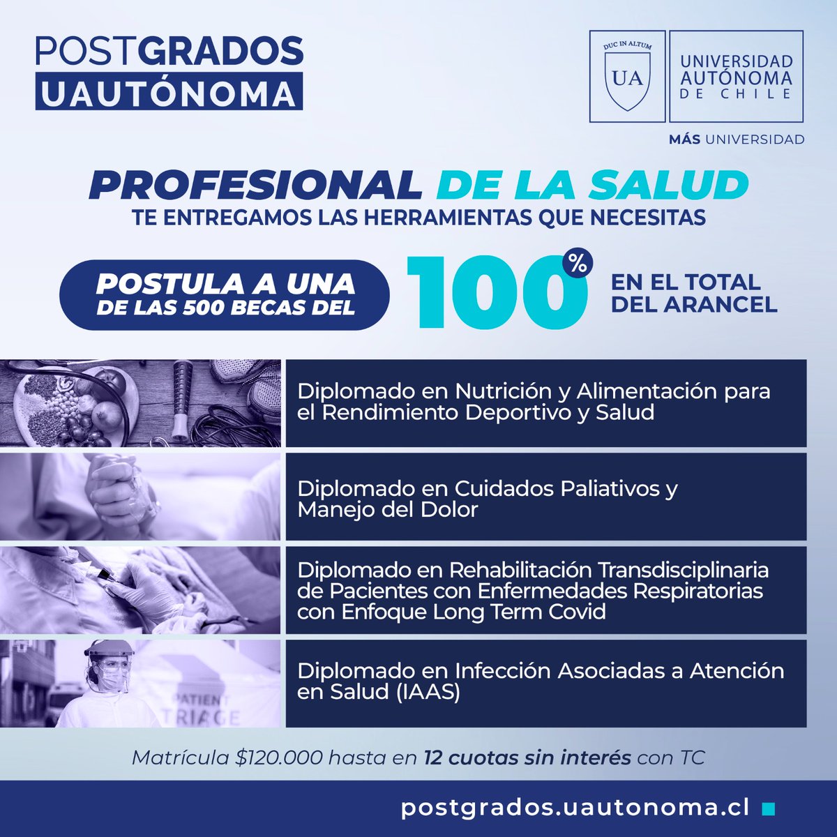 radioisadorafm's tweet photo. Abiertas postulaciones a becas en Salud para cursos de postgrados de la Universidad Autónoma. En total son 500 las becas disponibles para quienes deseen realizar alguno de los programas de diplomado disponibles para especialización en diversos temas de salud. https://t.co/qIKRk41BH6