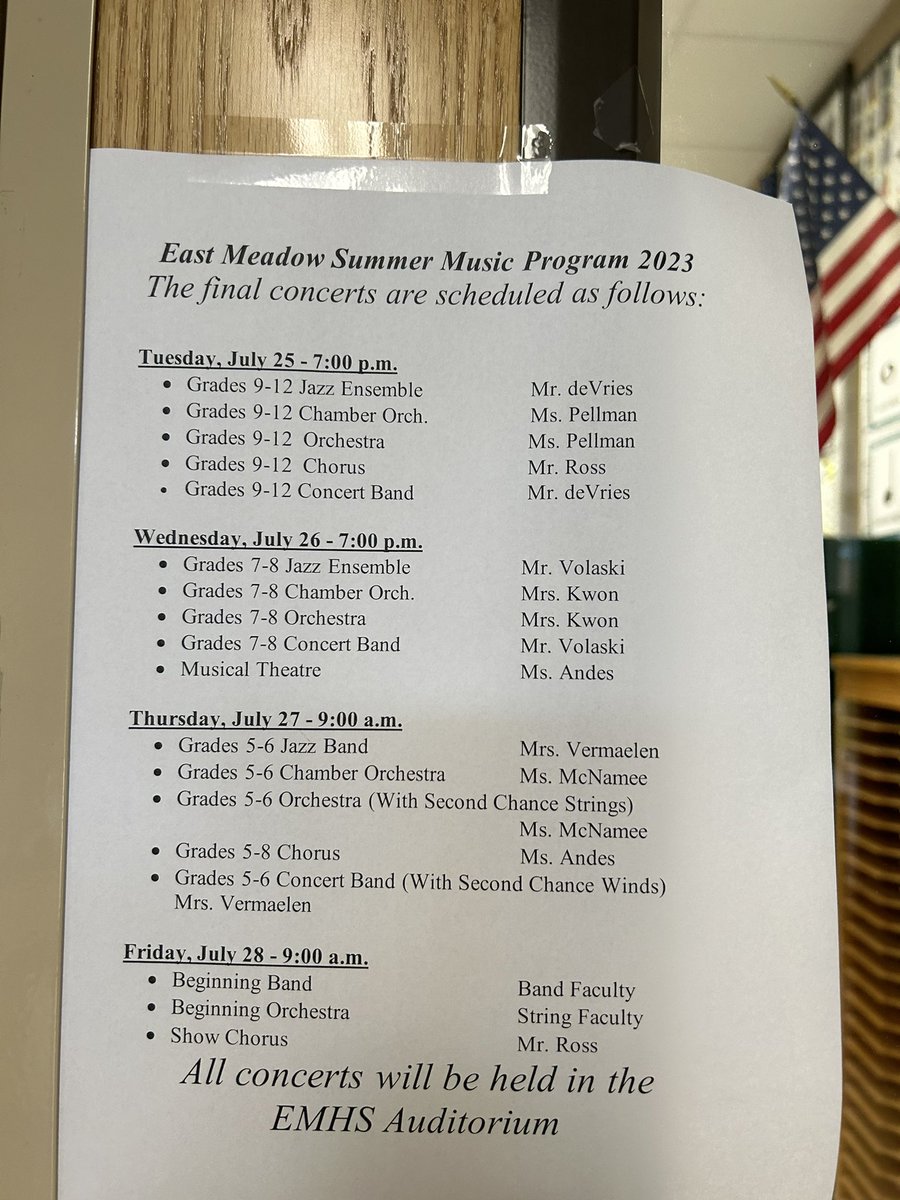 Lots of fun visiting EMHS Summer Music! Keep up the great work! <a href="/EastMeadowArts/">East Meadow Arts</a> <a href="/mrshalemusic/">Caitlin Hale</a>