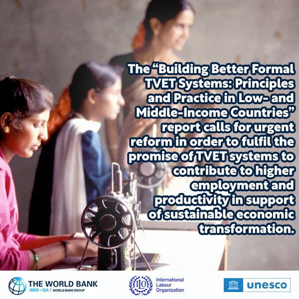 World Youth Skills Day on July 15 reminds us of the need to invest in better skills development.

Read our blog on reforming #TVET: blogs.worldbank.org/education/unlo…

You can download our related report here: worldbank.org/en/topic/skill…
<a href="/Victoria_Levin/">Victoria Levin</a> <a href="/santos_indhira/">Indhira Santos</a> <a href="/WorldSkills/">WorldSkills</a> #WYSD