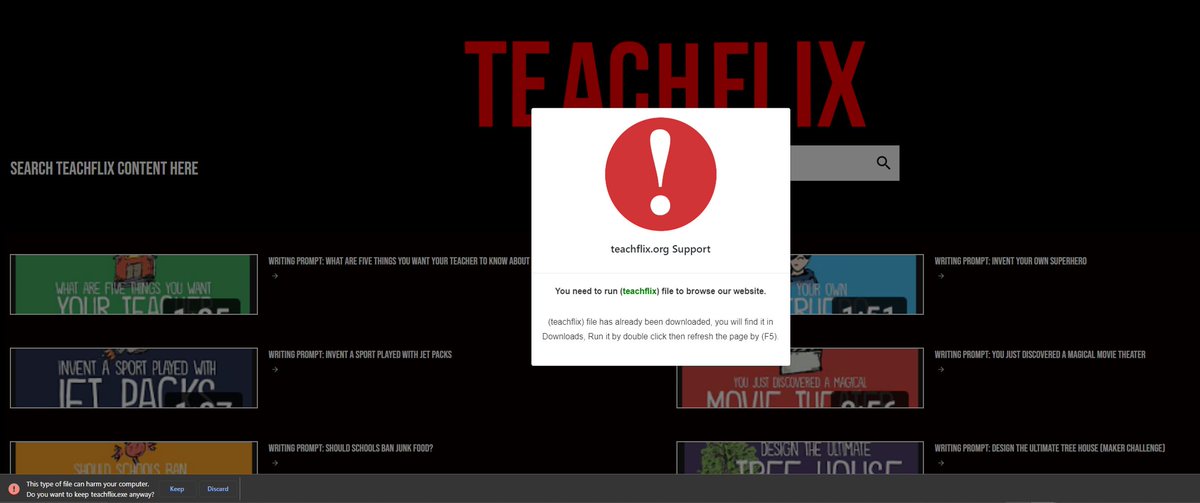 RussianPanda9xx's tweet photo. Anyone has contacts for #teachflix or https://t.co/OTGhKRnwbO? The website is compromised and is delivering ScreenConnect for remote access (more details in the next upcoming weeks).
@esthreat https://t.co/ByqRJ6gqaj