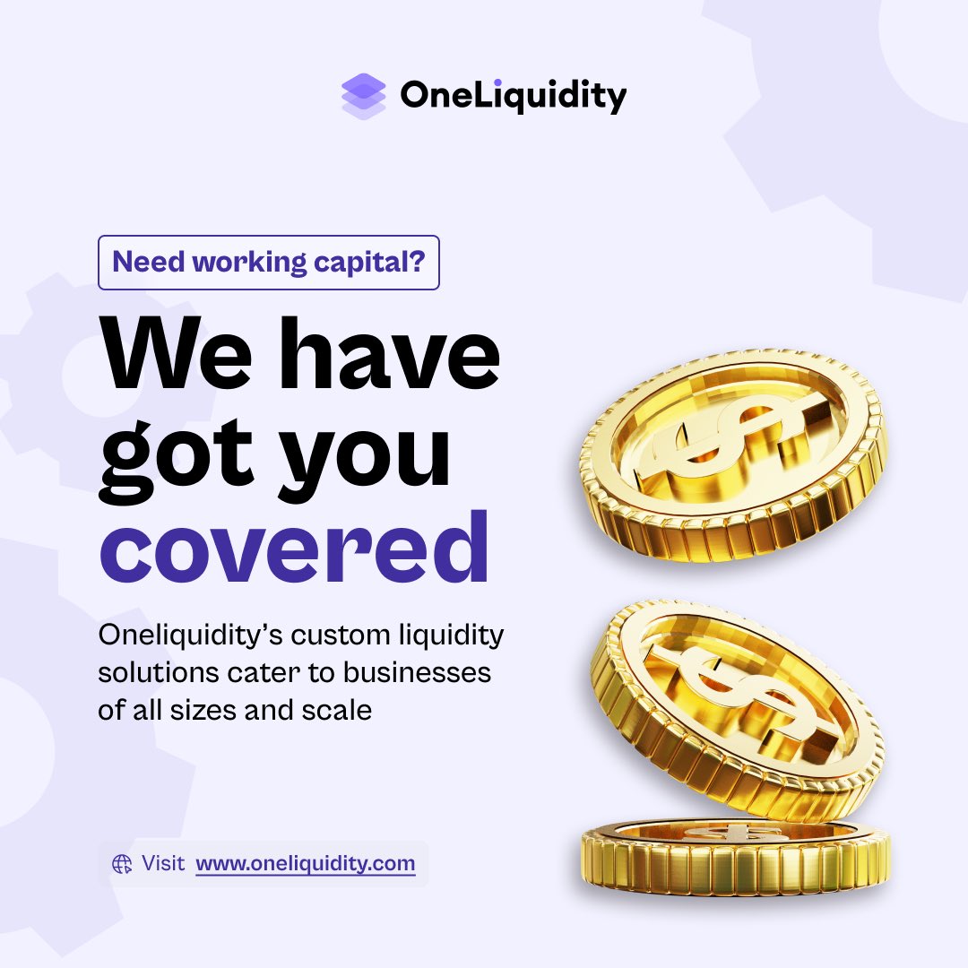 Need liquidity for your business or working capital? Oneliquidity got you covered.
Our custom liquidity solutions cater to businesses of all sizes.
Let's fuel your growth together.

#FundingSolutions #WorkingCapital #BusinessGrowth #cryptomarkets #fintech #africa #financialmarket