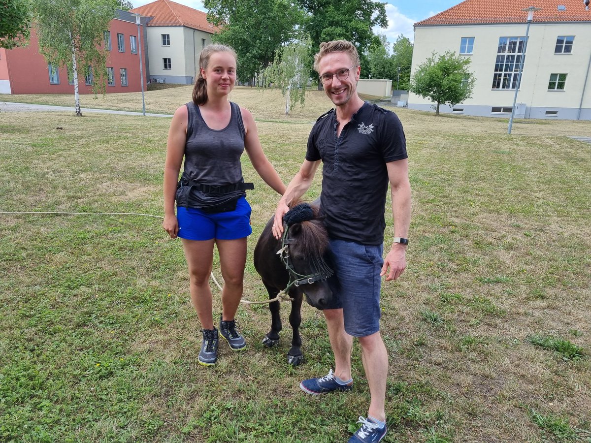 Today we had a special guest in our seminar. Johanna, a MSc student in our lab, and her Shetland pony Chito, who started with us their challenge to walk ~800 km from #Halle (middle of Germany) down to Switzerland for her next internship. All the best and fantastic impressions!