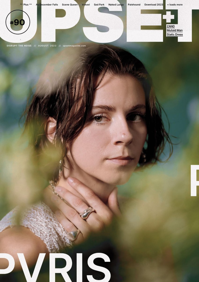 ThisIsPVRIS's tweet photo. On the cover of the August 2023 issue of @upsetmagazine to welcome the release of EVERGREEN. https://t.co/McnYEJSHAp https://t.co/g0KnQaWvnj