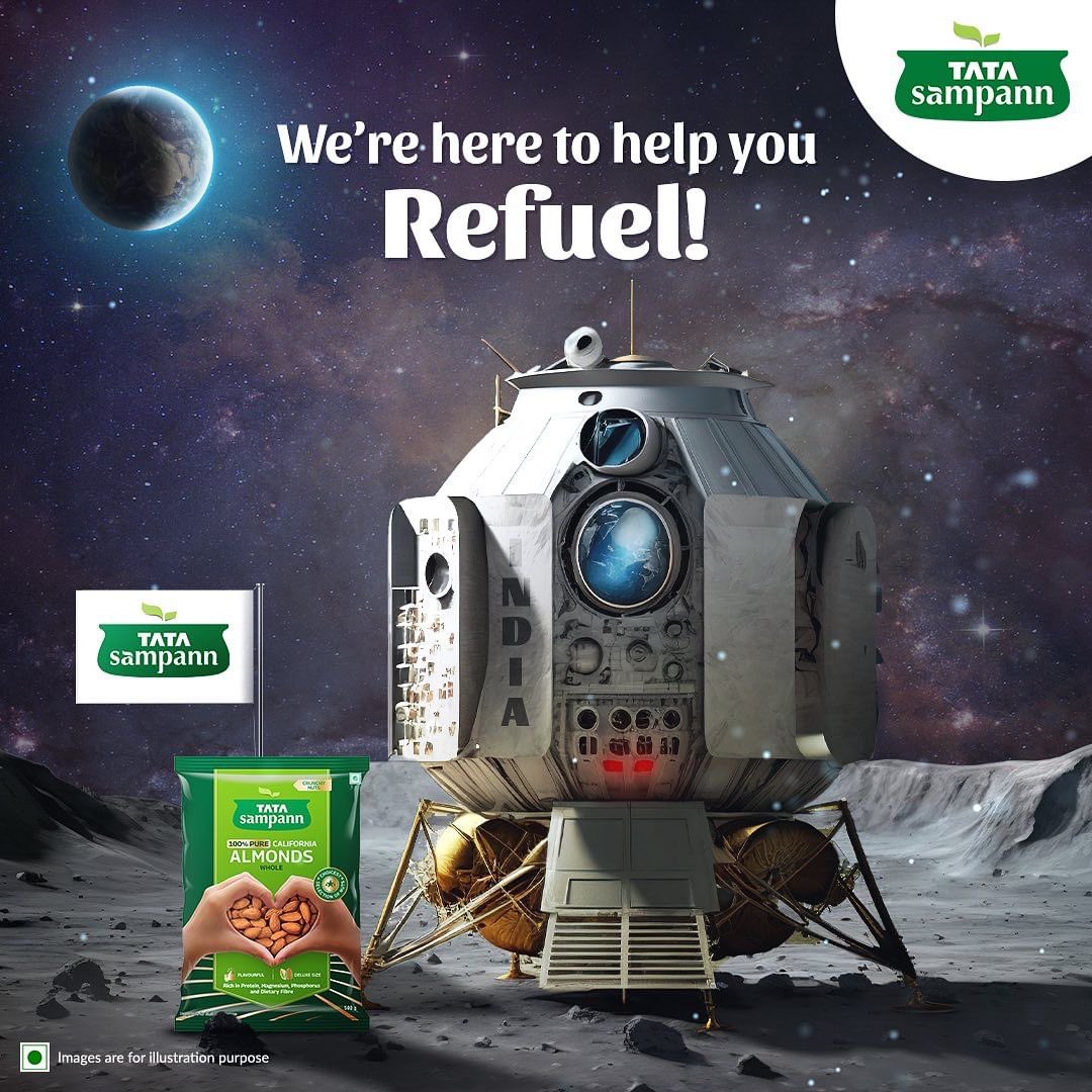 TataConsumer's tweet image. #Repost: @TATASampann • To the stars and beyond! 🚀🌟 As Chandrayaan-3 sets its sights on the moon, our Dry Fruits are here to fuel your mission with wholesome goodness!
#TATASampann #DryFruits #PremiumQuality #HandpickedGoodness #HandpickedForYou #Almonds #Chandrayaan3